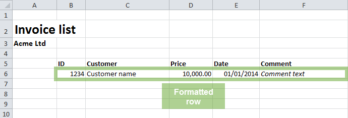 Insert a Row in Excel Using Apache POI